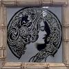 "Art nouveau", óleo sobre azulejo gris, con marco (junio de 2016), 17,5 x 17,5 cm, DISPONIBLE