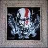 "God of war", óleo sobre azulejo negro, con marco (diciembre de 2015), 19 x 19 cm, NO DISPONIBLE